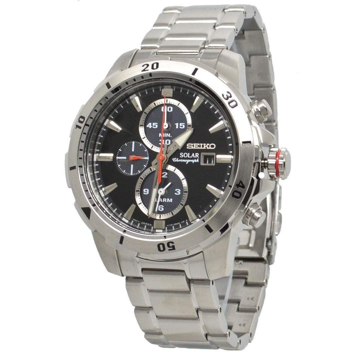 Seiko Men's SSC557 Solar Chronograph Stainless Steel Watch - Bezali
