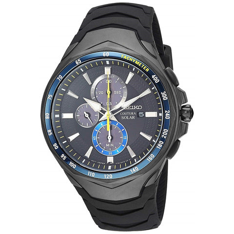 Seiko Men's SSC697 Coutura Jimmie Johnson Chronograph Black Rubber Watch