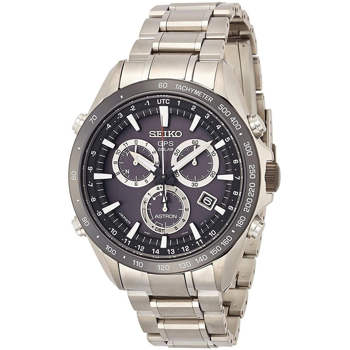 Seiko Men&#39;s SSE011 Astron GPS Solar Chronograph Stainless Steel Watch