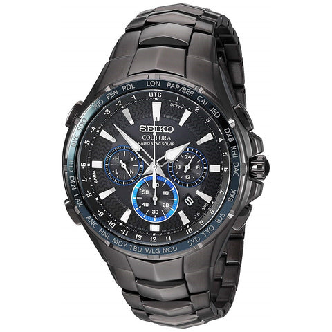 Seiko Men's SSG021 Coutura Chronograph Black Stainless Steel Watch