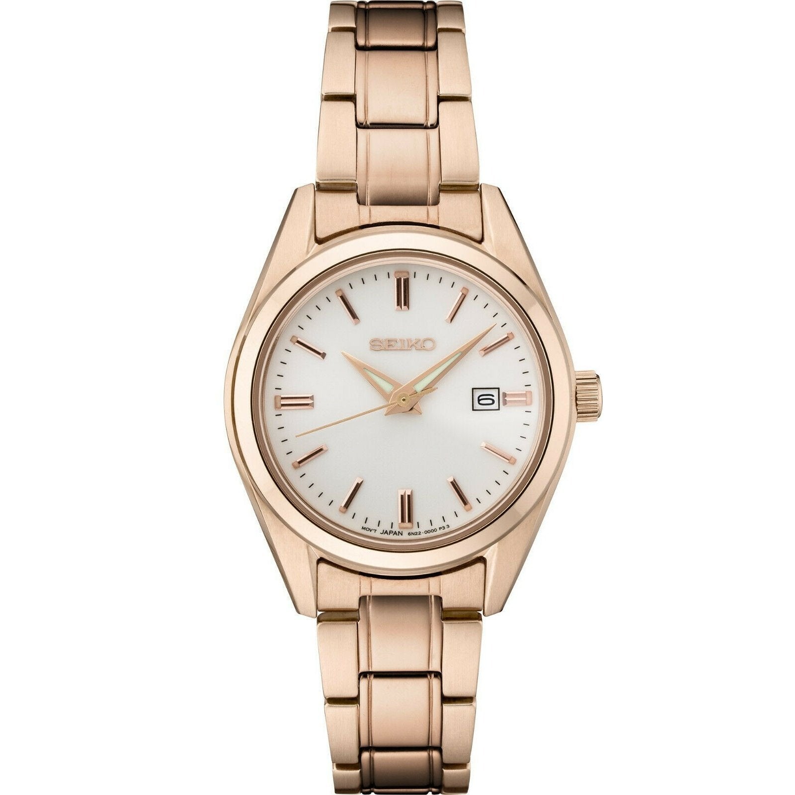 Seiko Women's SUR630 Essentials Rose Gold-Tone Stainless Steel Watch