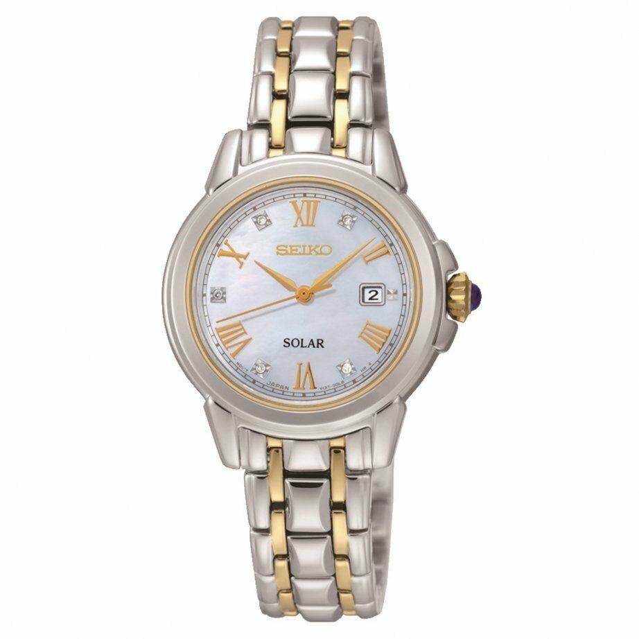 Seiko Women&#39;s SUT244 Solar Le Grand Two-Tone Stainless Steel Watch