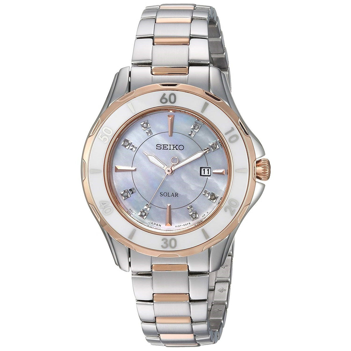 Seiko Women&#39;s SUT340 Solar Two-Tone Stainless Steel Watch