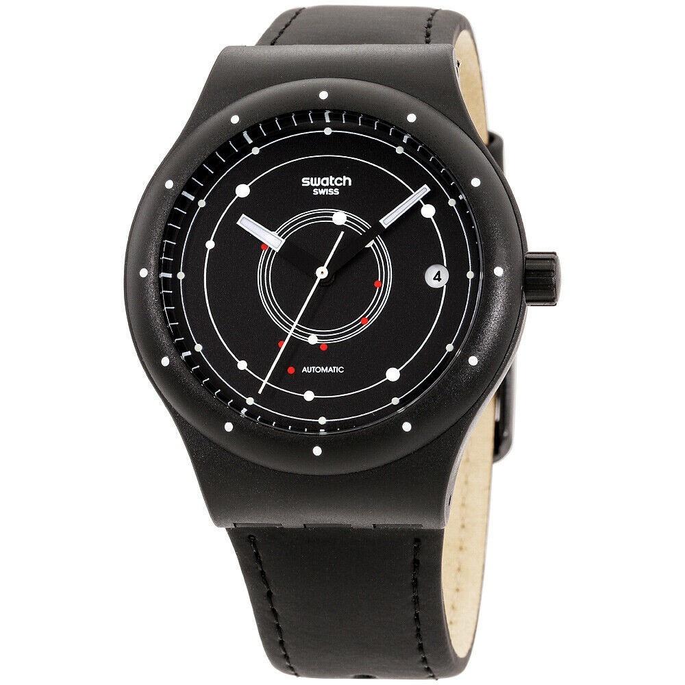 Swatch Unisex SUTB400 Originals Black Leather Watch