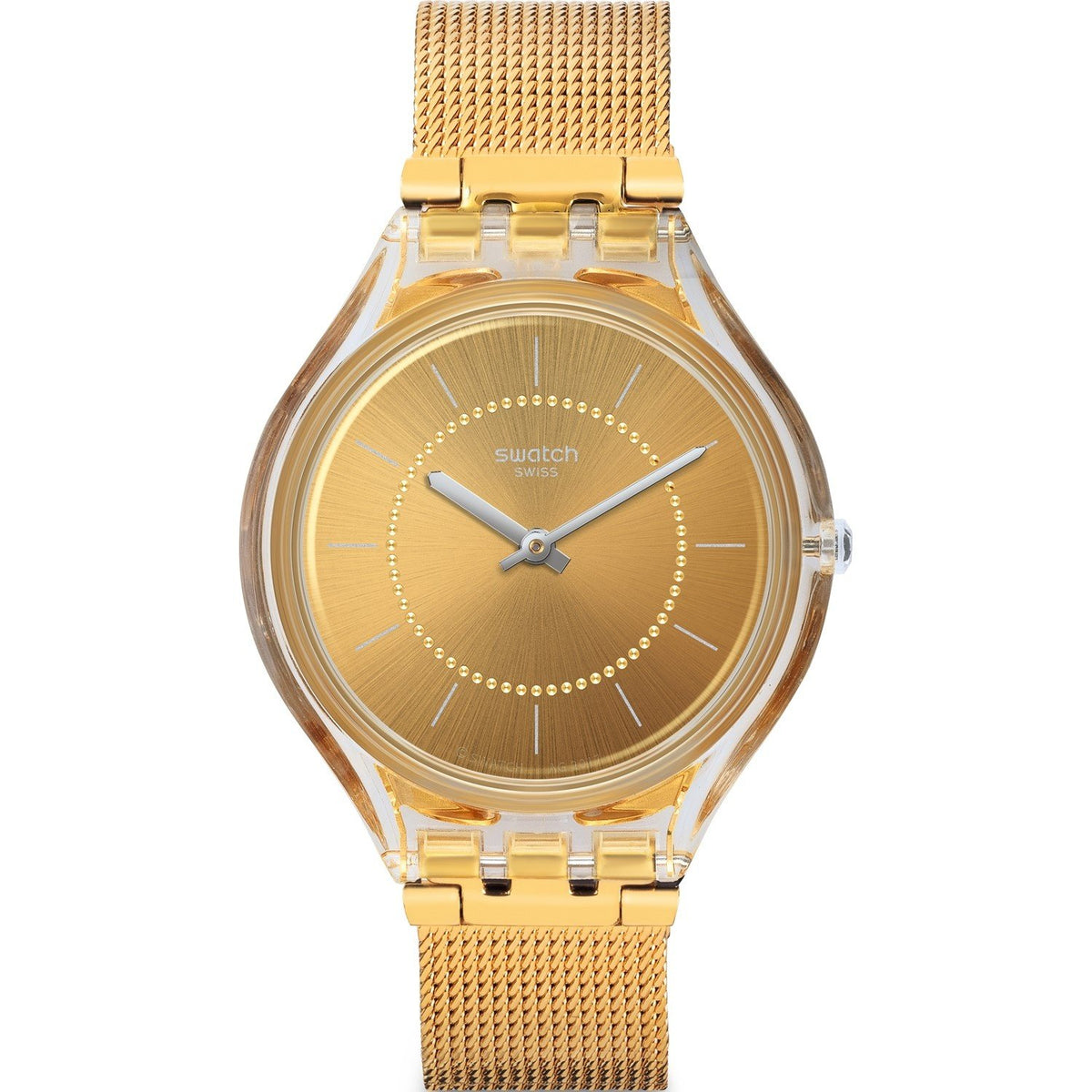 Swatch Men&#39;s SVOK100M Skin Gold-Tone Stainless Steel Milanese Watch