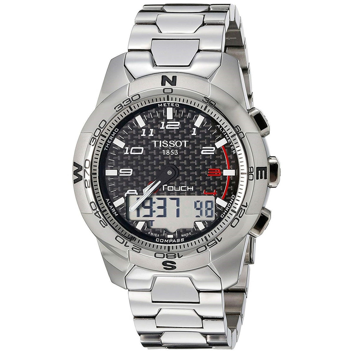 Tissot Men&#39;s T0474204420700 T-Touch II Analog-Digital Titanium Watch