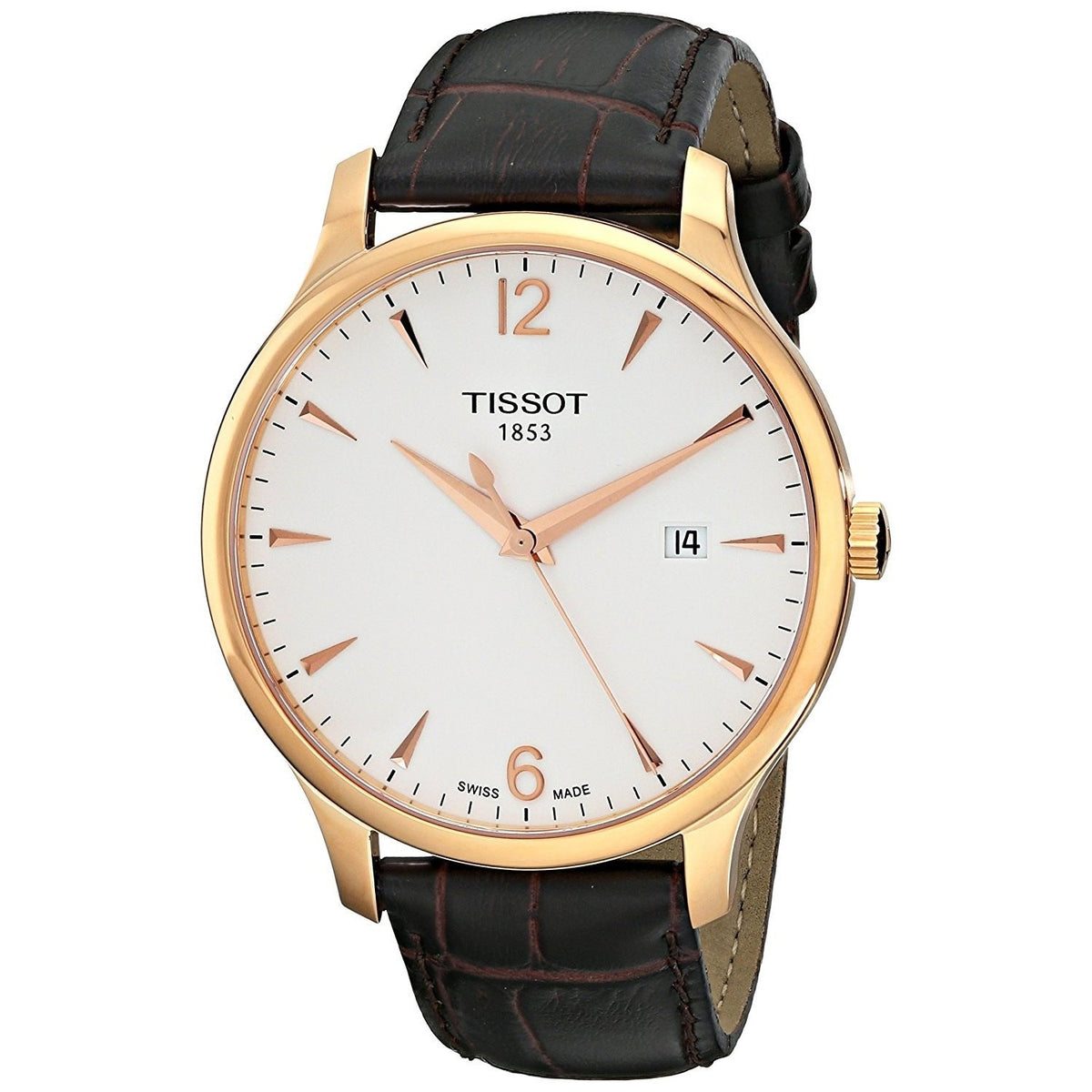 Tissot Men&#39;s T0636103603700 T-Classic Tradition Brown Leather Watch