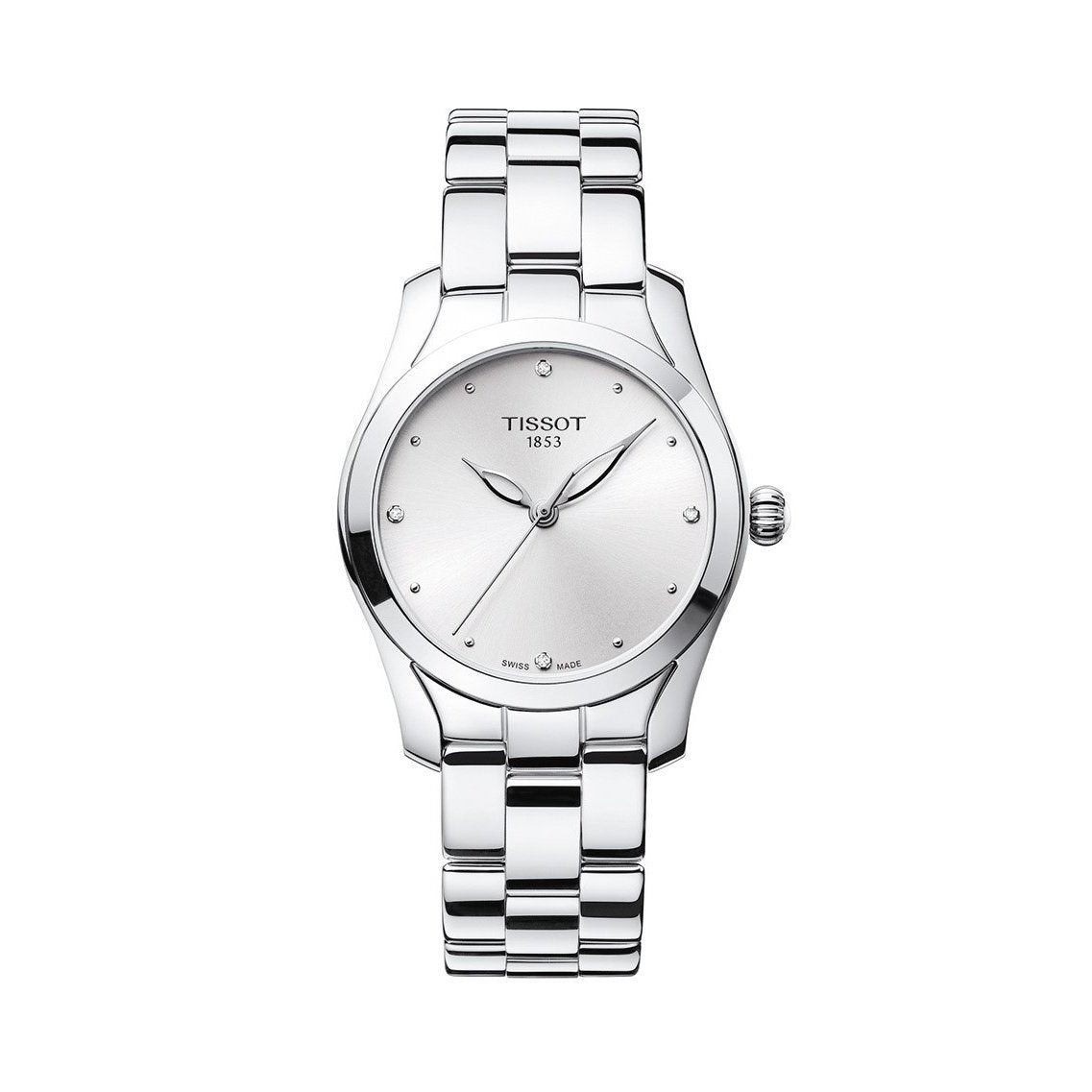 Tissot Women&#39;s T1122101103600 T-Wave Diamond Stainless Steel Watch