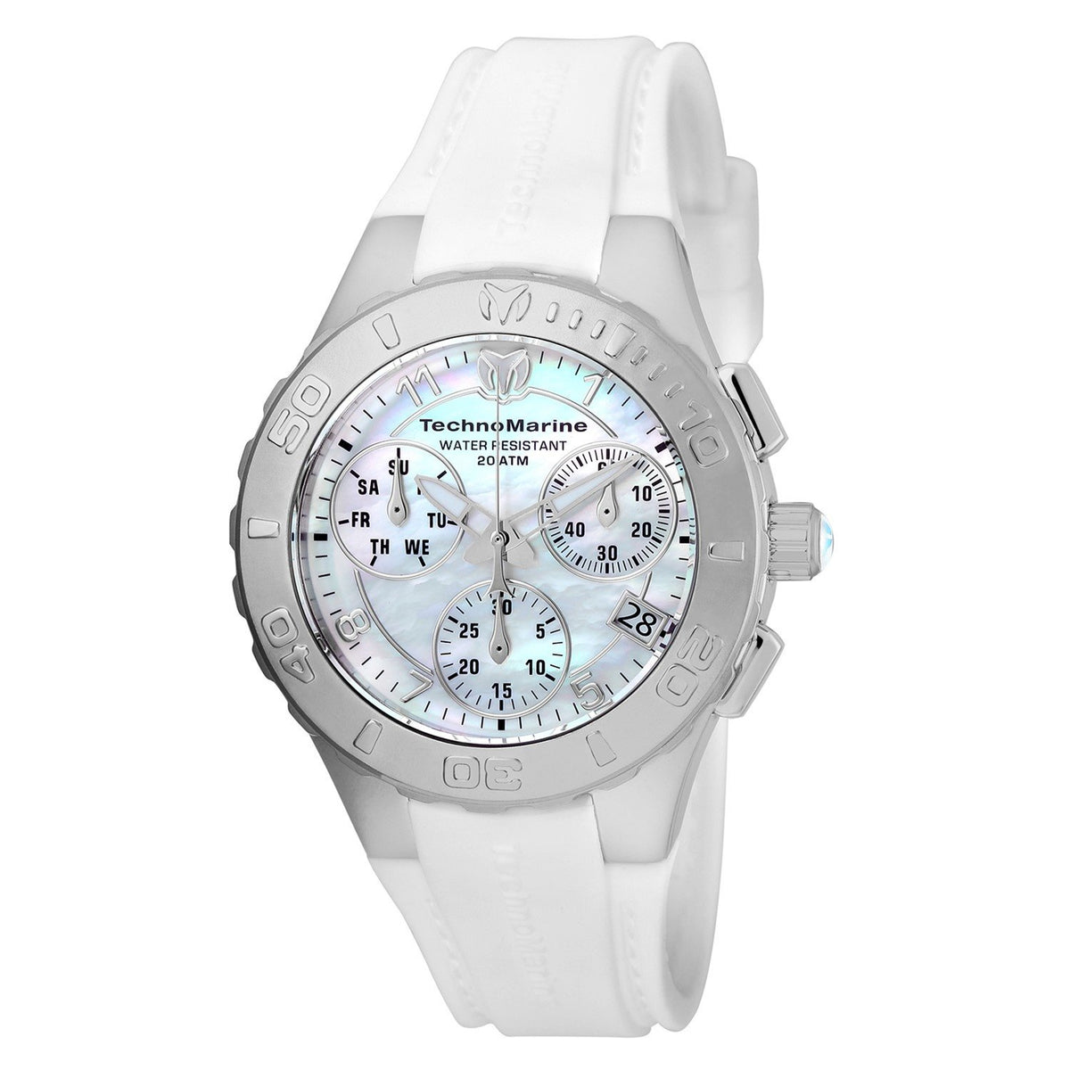 TechnoMarine Women&#39;s TM-115083 Cruise Medusa Chronograph White Silicone Watch