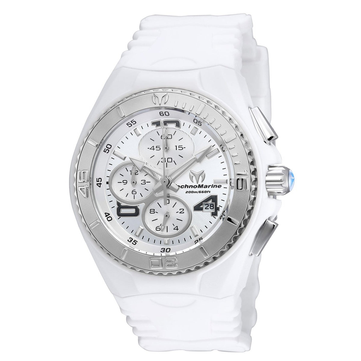 TechnoMarine Women&#39;s TM-115102 Cruise JellyFish Chronograph White Silicone Watch