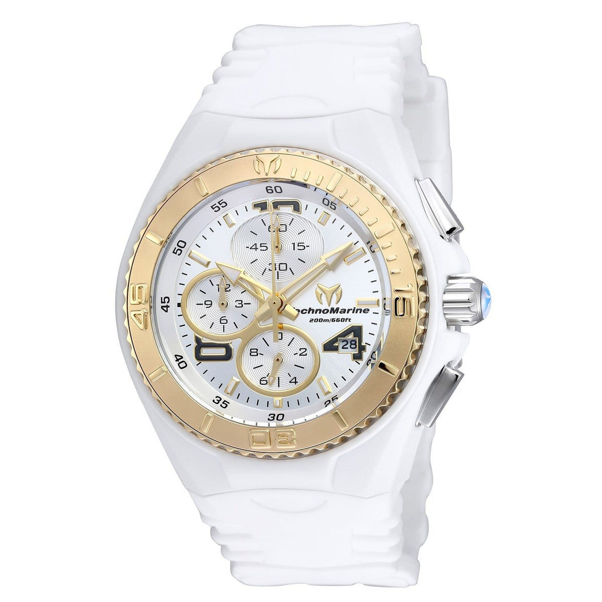 TechnoMarine Women&#39;s TM-115103 Cruise JellyFish Chronograph White Silicone Watch