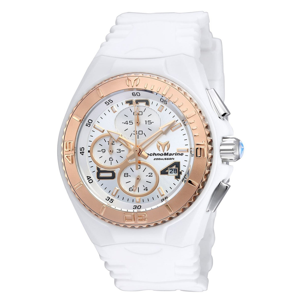 TechnoMarine Women&#39;s TM-115104 Cruise JellyFish Chronograph White Silicone Watch