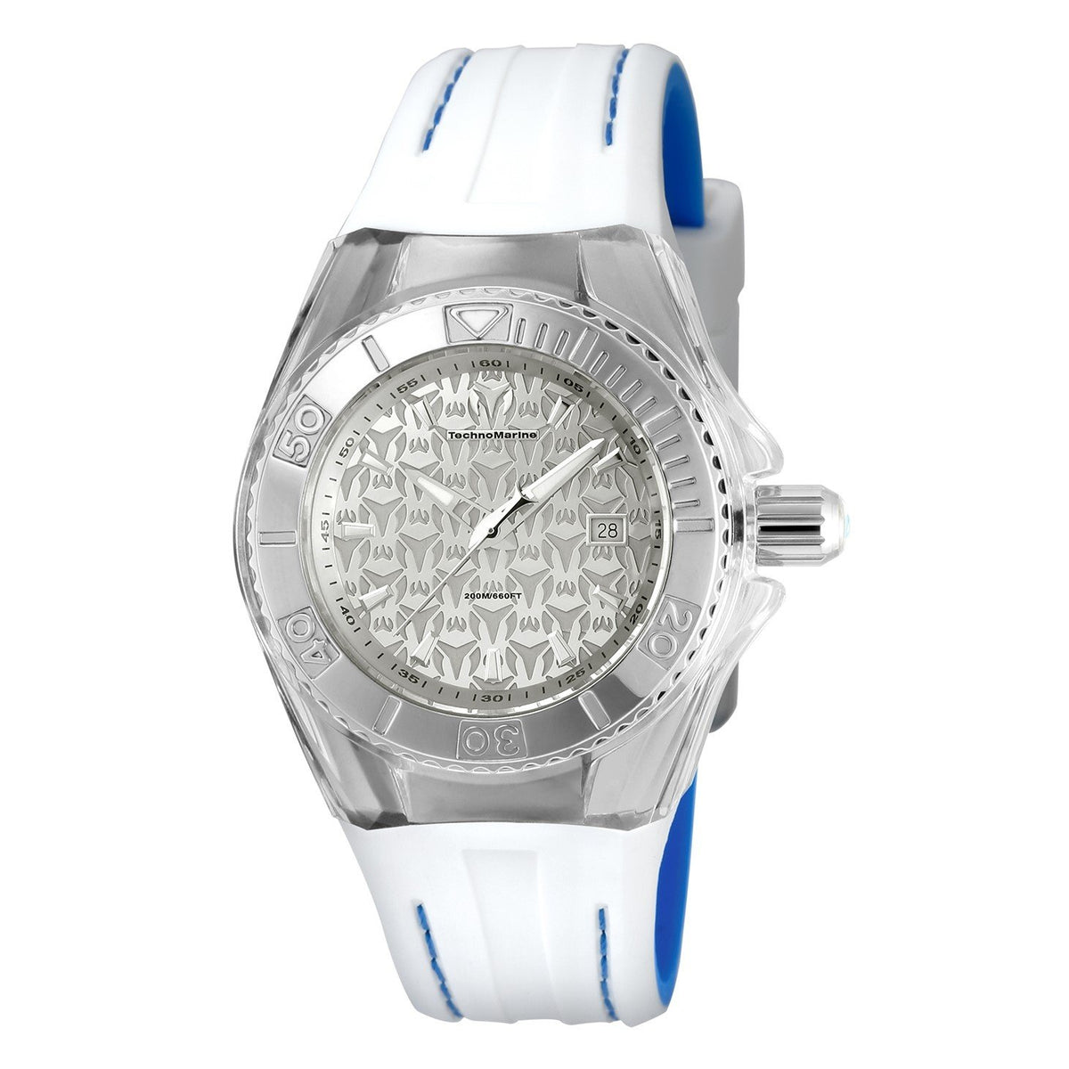 TechnoMarine Women&#39;s TM-115155 Cruise Monogram White Silicone Watch