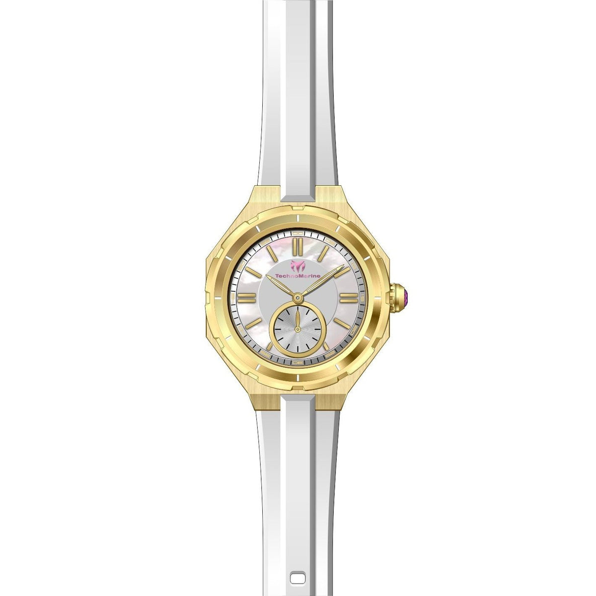 TechnoMarine Women&#39;s TM-118006 White Silicone Watch