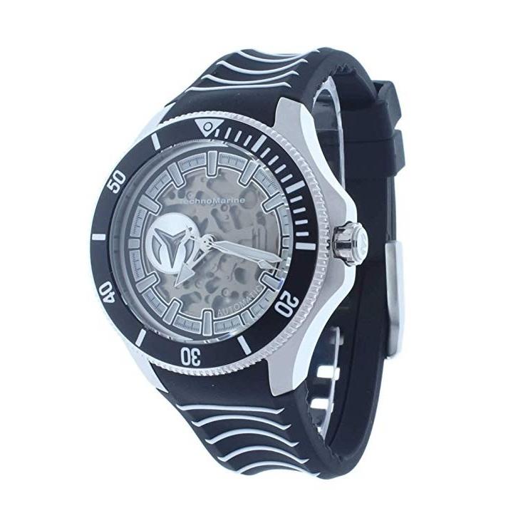 TechnoMarine Men's TM-118019 Automatic Black and White Silicone Watch