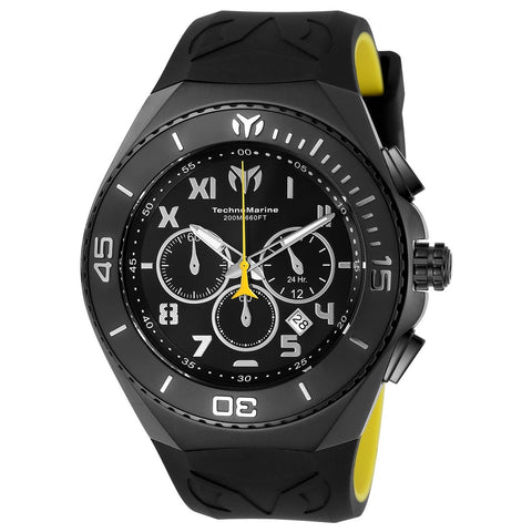 TechnoMarine Men's TM-215069 Sea Manta Black Silicone Watch