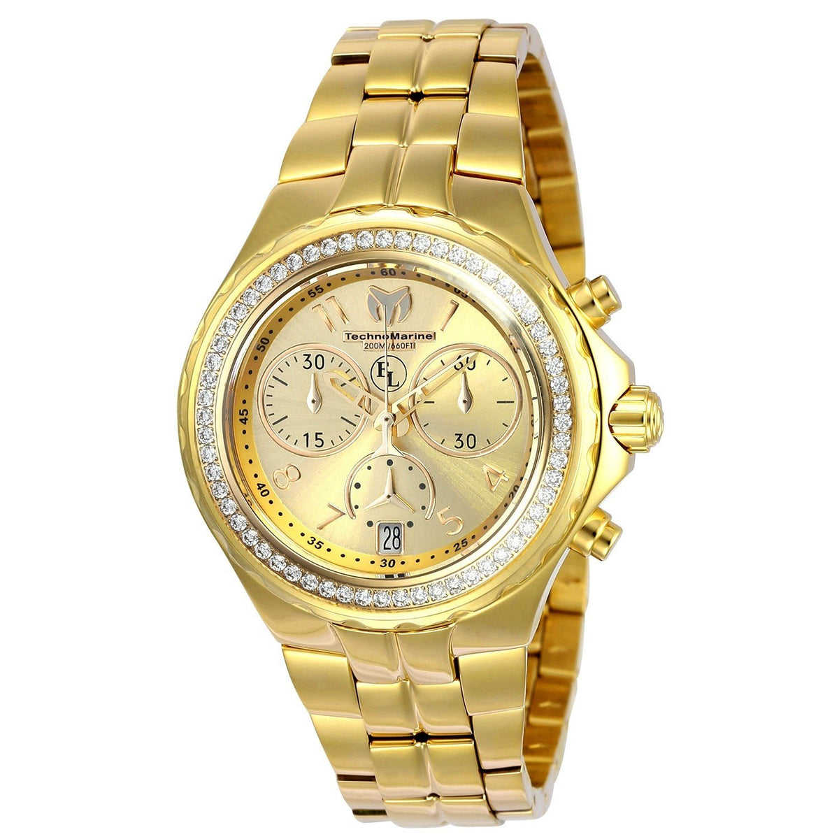 TechnoMarine Women&#39;s TM-416031 Eva Longoria Gold-Tone Silicone Watch