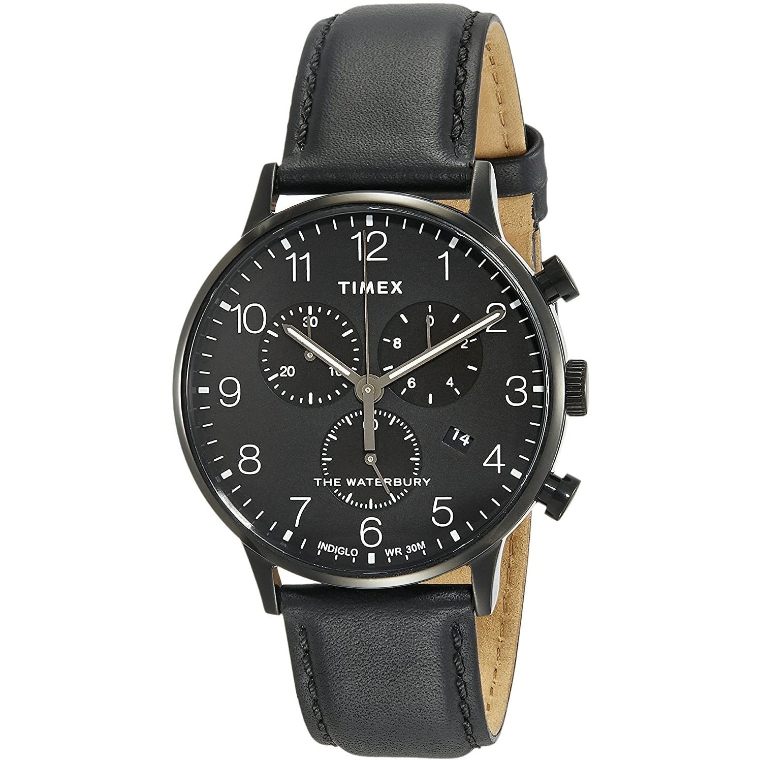 Timex waterbury hot sale chronograph black