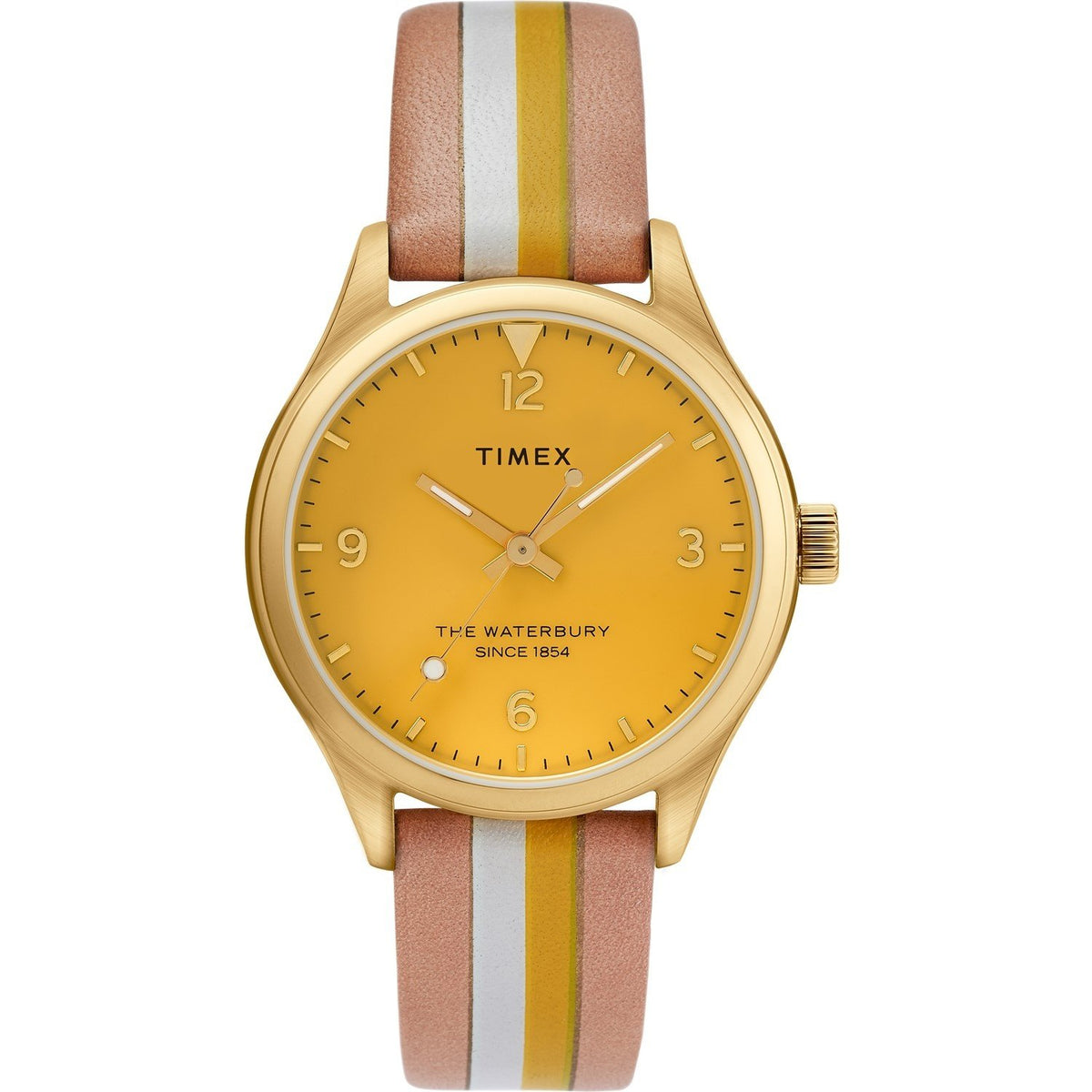 Timex Women&#39;s TW2T26600 The Waterbury Multicolored Leather Watch