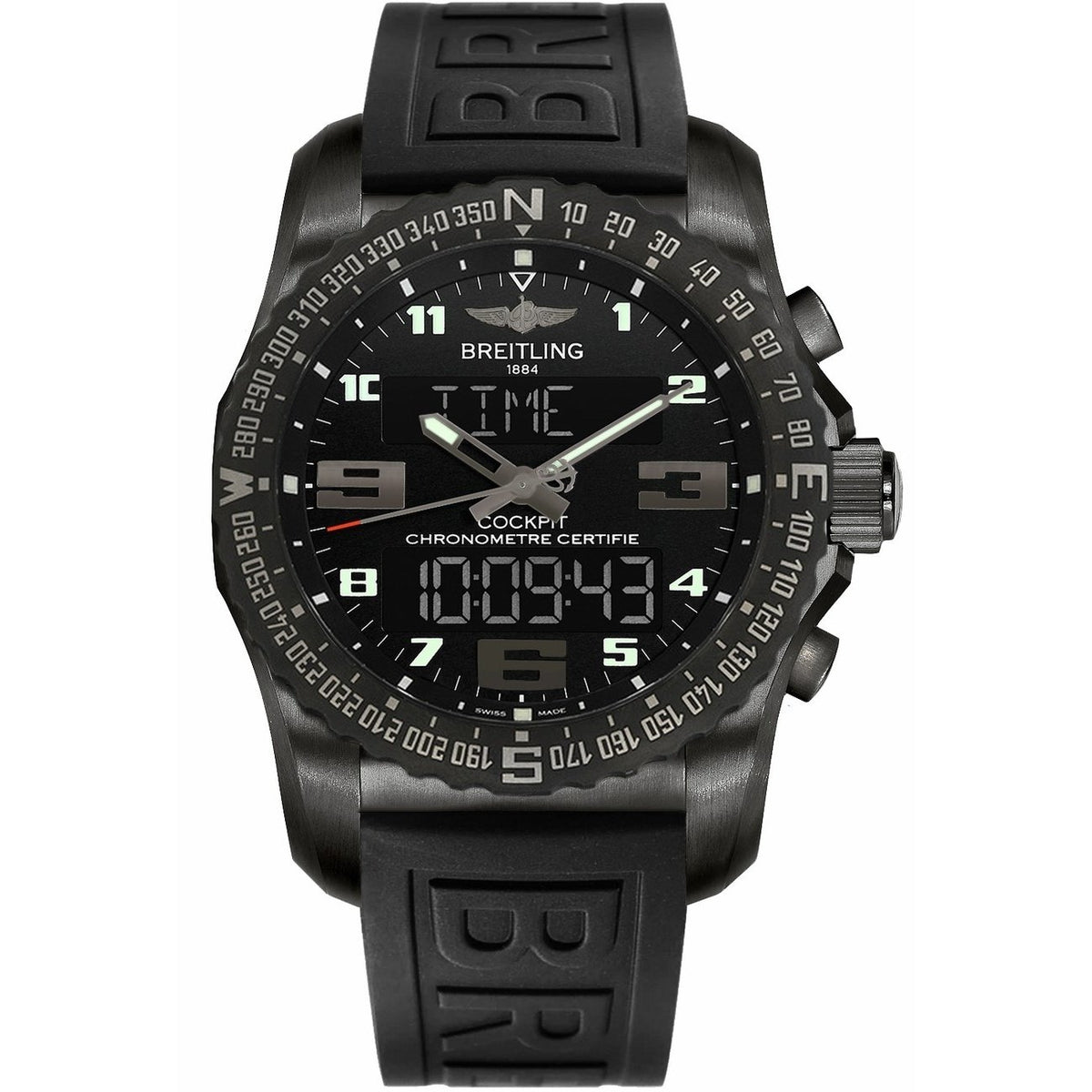 Breitling Men&#39;s VB501022-BD41-155S Professional Cockpit B50 Night Mission Black Rubber Watch