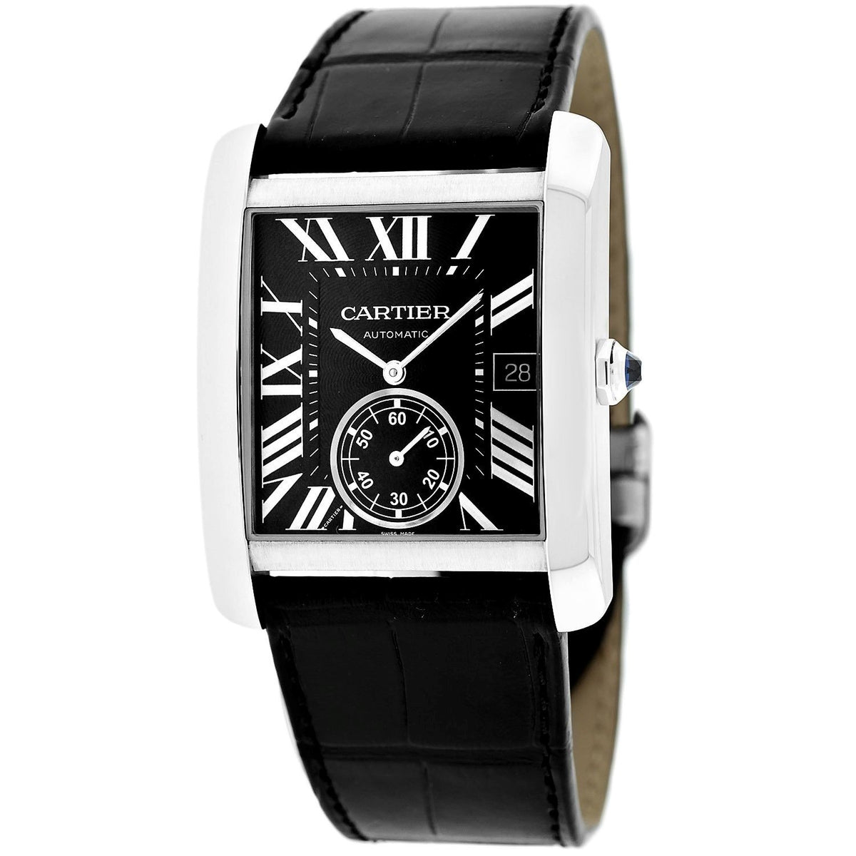 Cartier Men&#39;s W5330004 Tank MC Automatic Black Leather Watch