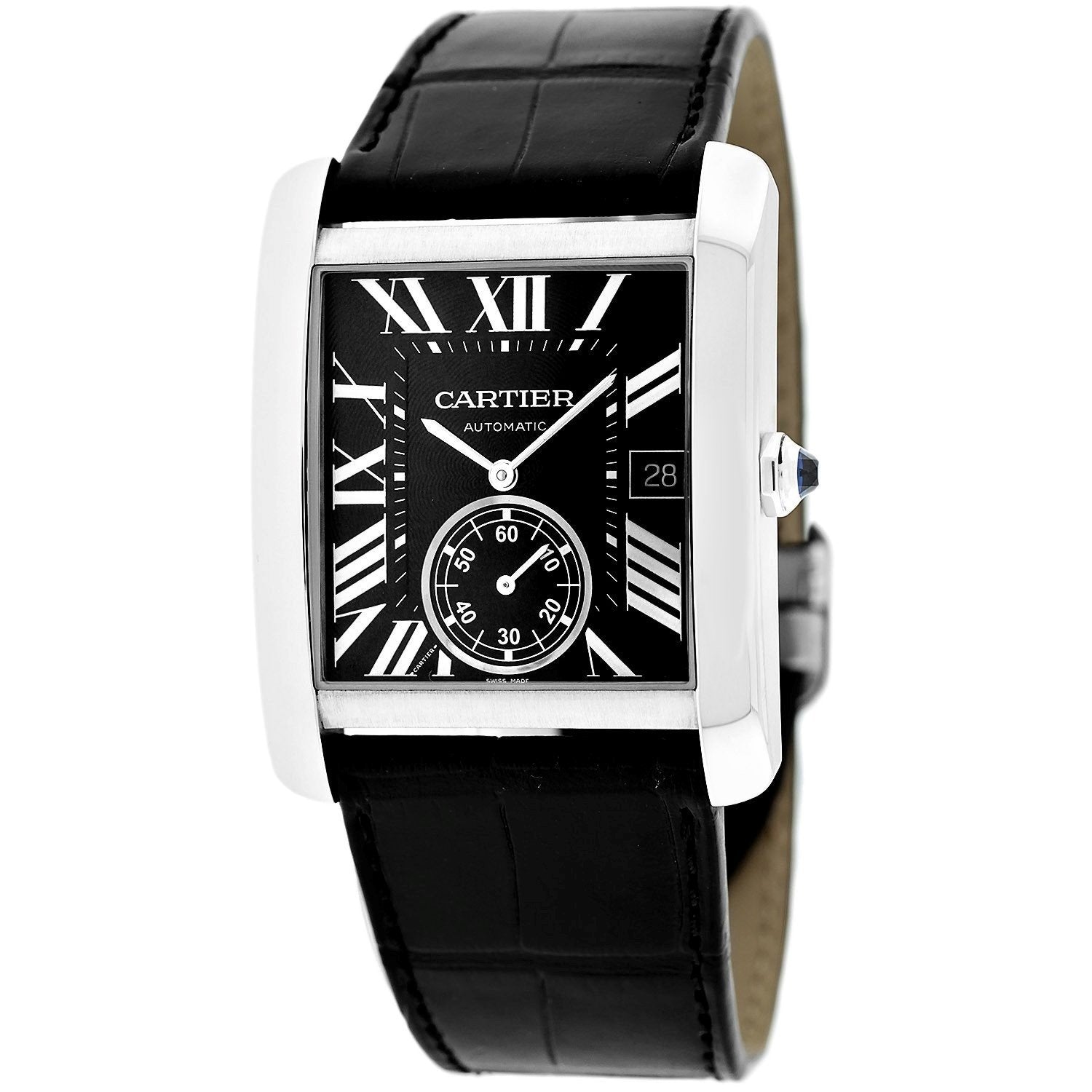 Cartier Men s W5330004 Tank MC Automatic Black Leather Watch Bezali