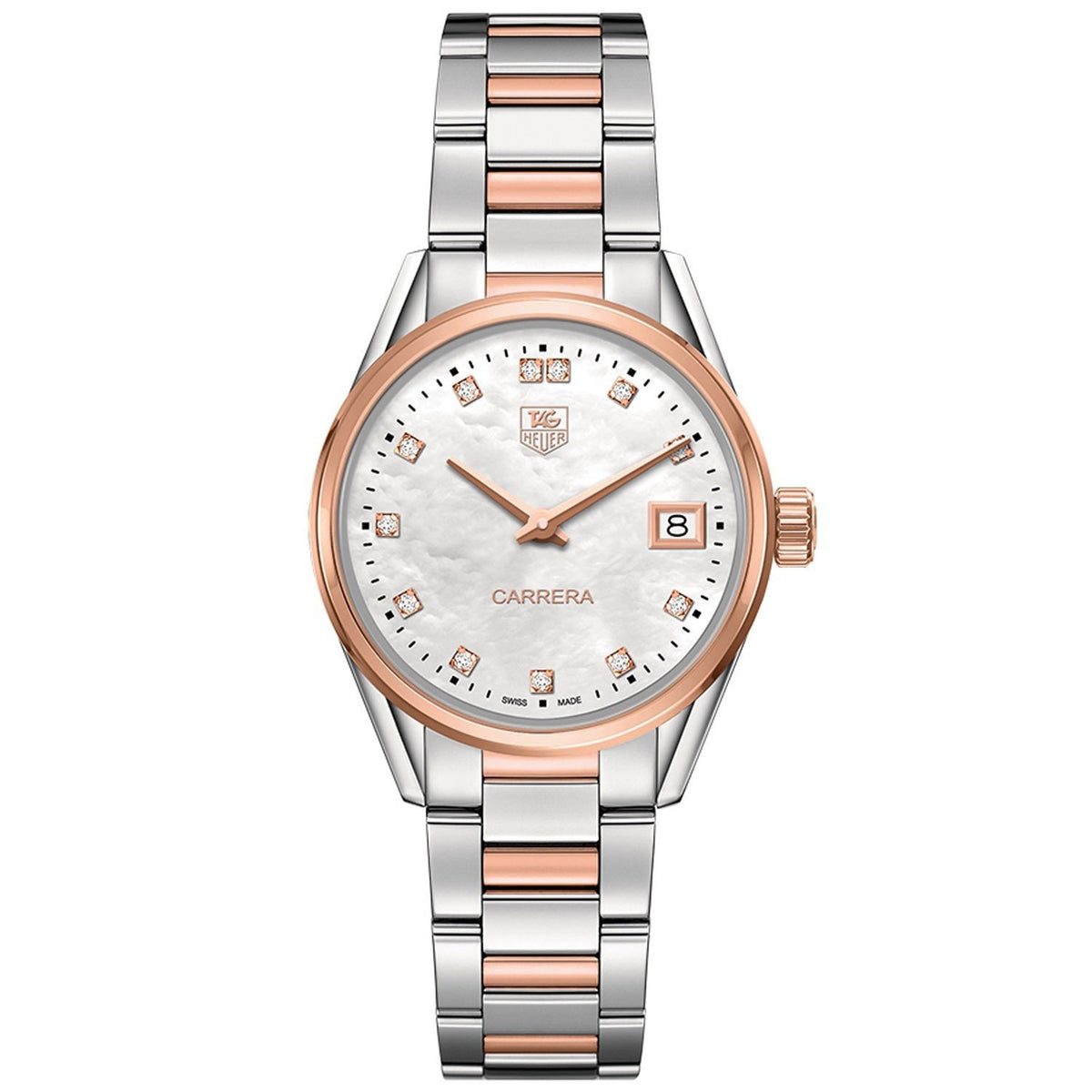 Tag Heuer Women&#39;s WAR1352.BD0774 Carrera Diamond Two-Tone Stainless Steel Watch