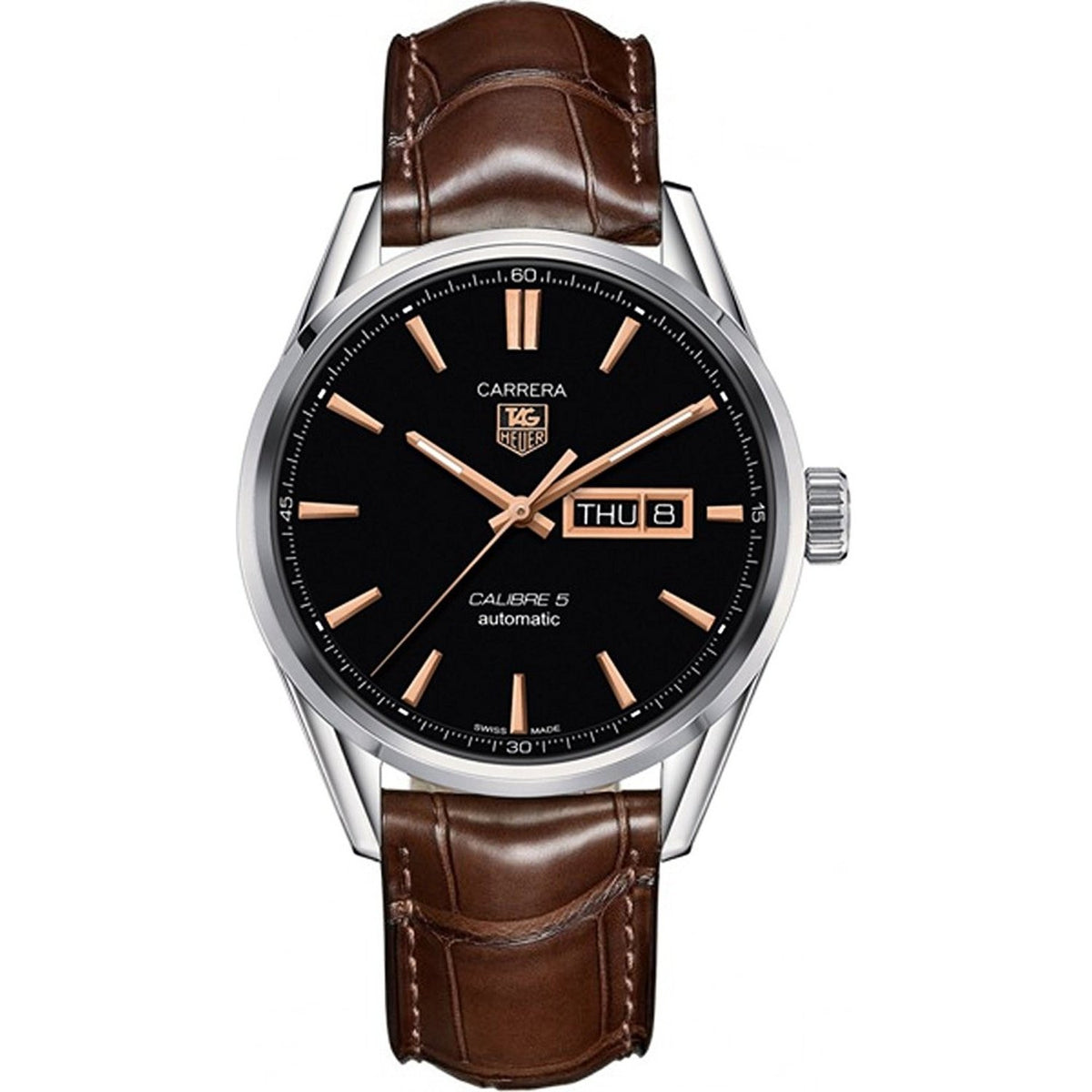 Tag Heuer Men&#39;s WAR201C.FC6291 Carrera Automatic Brown Leather Watch