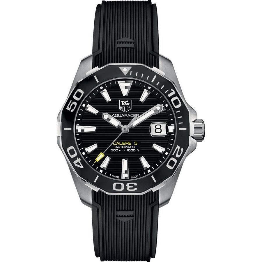 Tag Heuer Men's WAY211A.FT6151 Aquaracer Black Rubber Watch - Bezali