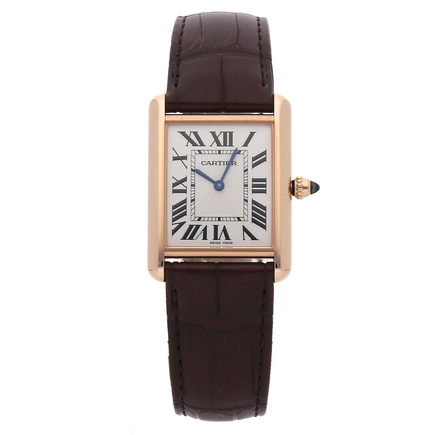 Cartier Tank Louis 18K Solid Gold Brown Leather Women's Watch WGTA0011