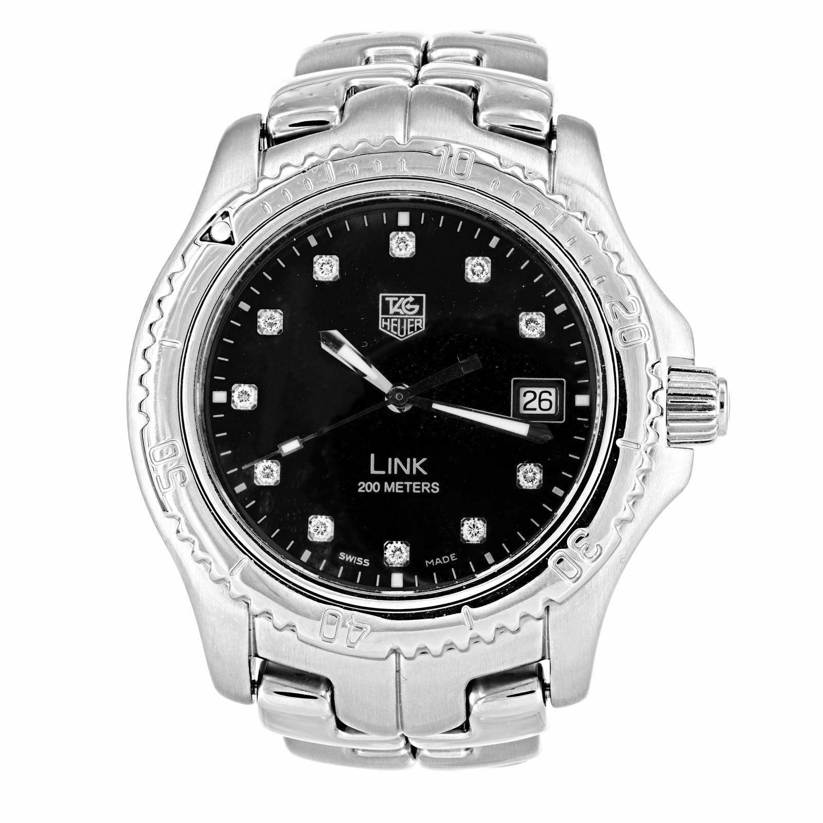 Tag heuer link hot sale diamond mens