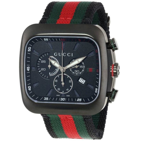 Gucci Men's Ya131202 Coupe Chronograph Gucci Pattern Nylon Watch - Bezali