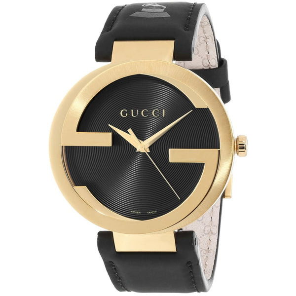 Gucci Men's YA133208 Interlocking-G Grammy Special Edition Black Leath ...