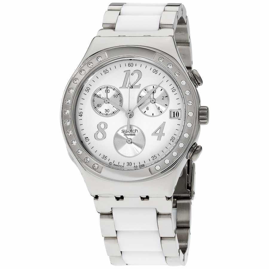 Swatch Women&#39;s YCS511GC Irony Chronograph Two-Tone Stainless Steel Watch